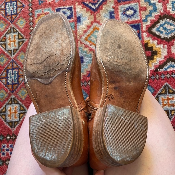 Frye Women's Tan Leather Heeled Boots - Picture 5 of 7